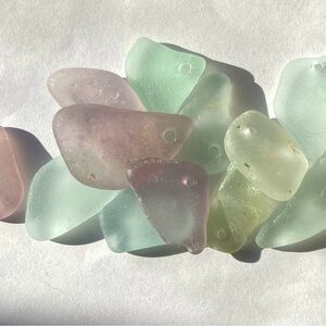 Sea Glass Drilled Pastel Charms